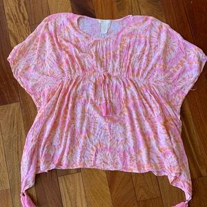 Pink & Peach Tie-Dye Boho Tassel Top